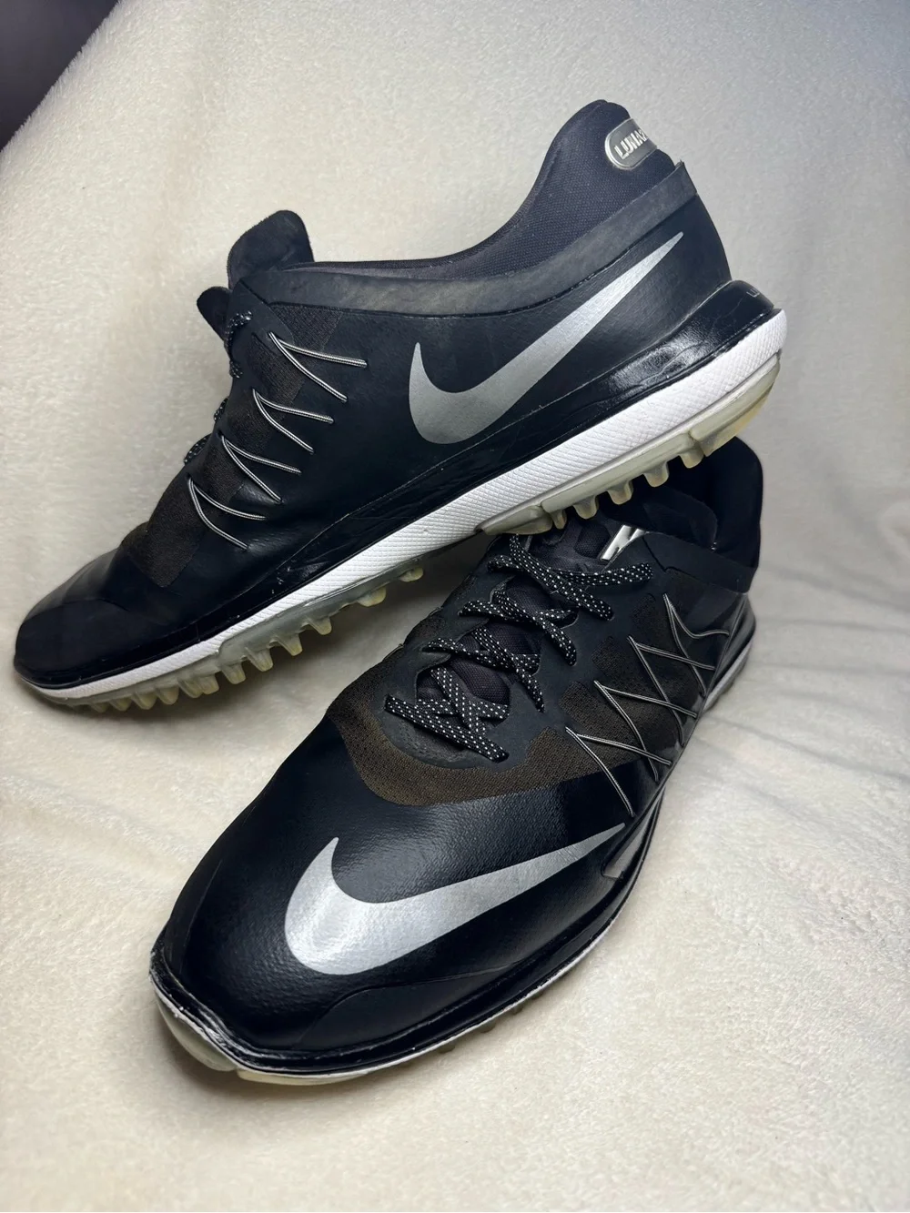 Nike Lunar Control 4 Golf Shoes Mens Size 13 Black Silver 849971-001